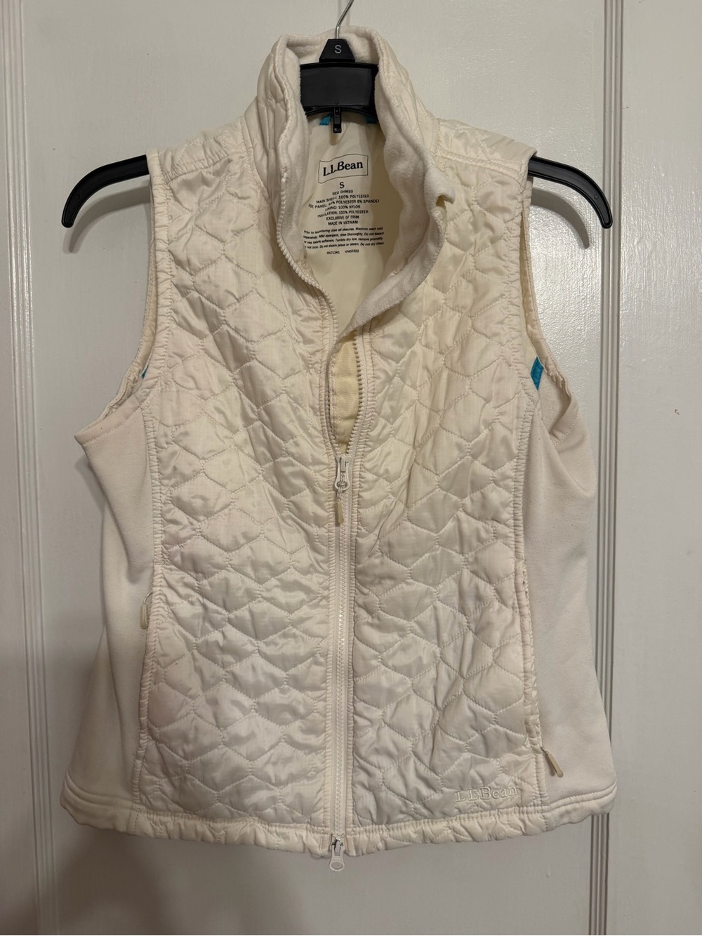L.L. Bean Women's Quilted Cream Insulated Vest